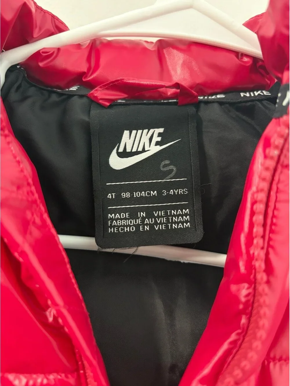 $150 Nike Hooded Quilted Full Zip Bomber Jacket in Rush Pink - Kids size 4t